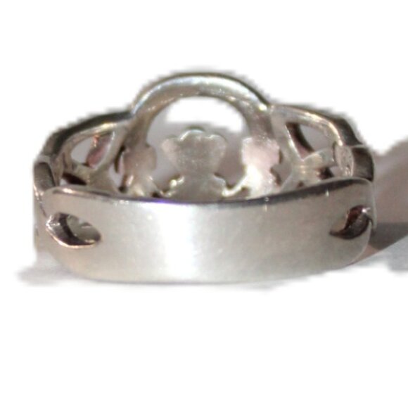 Sterling Silver Celtic Knot Claddagh Ring - Picture 3 of 6